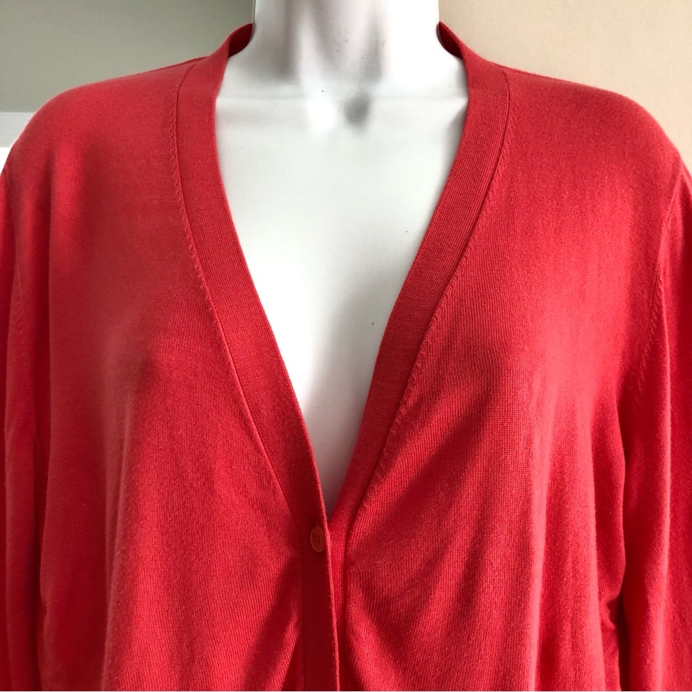 LAFAYETTE 148 Coral Cardigan Sweater Cashmere Blend Sz Large - Picture 11 of 11